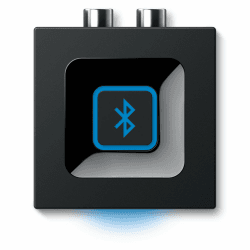 Logitech Kabelloser Bluetooth Audio-Empfänger, Multipoint Bluetooth, 3.5 mm & Cinch-Eingang, Pairing-Taste, 15 m Reichweite, EU Stecker, PC/Mac/Tablet/Handy/AV-Receiver/Stereoanlage - Schwarz
