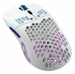 Glorious Gaming Model O Wireless Gaming Mouse – Superleichte 69 g, Wabendesign, RGB-Beleuchtung, beidhändig, verzögerungsfreier 2,4-GHz-Funk, bis zu 71 Stunden Akku – Mattweiß Model O Kabellos Mattweiß