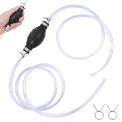 flintronic Handpumpe, Handpumpe Wasser, Umfüllpumpe Kraftstoffpumpe Kraftstoffleitung Absaugpumpe für Kraftstoffe, Auto, Boot, Kraftstoffpumpe Vakuumpumpe für Wasser, Benzin, Diesel Benzinschlauch #3 Schwarz Handpumpe