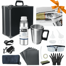 Nartov A 200ml Reparaturflüssigkeit,Scheinwerfer Polierset,Scheinwerfer Aufbereitung Set,Scheinwerfer Politur Reparaturwerkzeug, Scheinwerfer Bedampfen Set für Vergilbung 200ml Satz