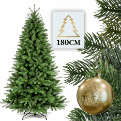 ROYAL CHRISTMAS Weihnachtsbaum künstlich 180cm inkl. Metallständer - Naturgetreu mit dichten Zweigen - Künstlicher Weihnachtsbaum für Innen- & Außenbereich –Tannenbaum künstlich Bergen 180 cm