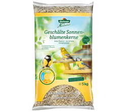 Dehner Natura Premium Wildvogelfutter, Sonnenblumenkerne schalenfrei, Ganzjahresfutter proteinreich / energiereich, hochwertiges Vogelfutter für Wildvögel, 5 kg geschälte Sonnenblumenkerne 5 kg (1er Pack)