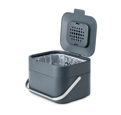 Joseph Joseph Stack 4 - Komposteimer küche, biomülleimer mit Geruchsfilter und deckel, Plastik, 4 Liter, Graphit Graphit Single
