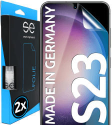 2x se® 3D SCHUTZFOLIE Transparent für Samsung Galaxy S23,Selbstheilend, 100% Fingerabdruck & FaceID kompatibel, einfache blasenfreie Installation, Ultra-Klar, Stoß-Kratzfest, aus Deutschland Galaxy S23 (6.1") Klar