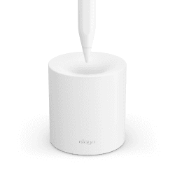 elago Silikonständer Kompatibel mit Apple Pencil Pro, Apple Pencil (1st & 2nd Gen) und Apple Pencil (USB-C) und jedem Tablet-Stylus mit oder ohne Bleistifttasche oder -hülse, Schutz der Spitze (Weiß)