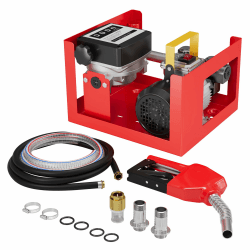 Wiltec Heizöl- und Dieselpumpe 230V/550W 20-60l/min selbstansaugend Pumpe mit automatischer Pistole, Kraftstoffpumpe, Absaugpumpe 20-60L, 550W, Rahmen 20-60L, 550W, Rahmen