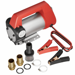 Wiltec Bio Dieselpumpe 12 V, 160 W, 40 l/min, Heizölpumpe selbstansaugend, Absaugpumpe für Diesel, Biodiesel, Heizöl, tragbare mobile Umfüllpumpe