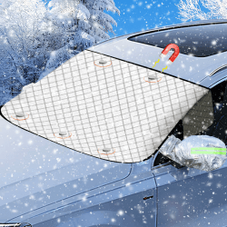 Frontscheibenabdeckung, Windschutzscheibenabdeckung Scheibenabdeckung Auto Winter Windschutzscheiben Abdeckung mit Magneten & 2 Spiegelabdeckungen Autoscheiben Abdeckungen Gegen Schnee EIS Fros Sonne S-L-EAR:154*124 CM