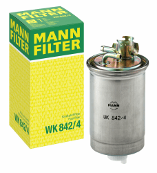 MANN-FILTER WK 842/4 Kraftstofffilter – Für PKW, LKW, Busse und Nutzfahrzeuge Single