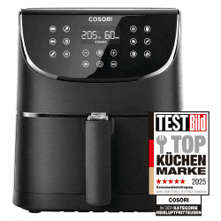 COSORI Heißluftfritteuse Airfryer, 11-in-1 Air Fryer XXL 5,5L, Friteuse Heissluftfritteuse mit Shake-Reminder, 100 Rezepte, 55 Prozent energiesparend, spülmaschinenfeste Körbe 5,5L Schwarz