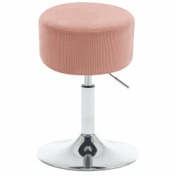 WOLTU Schminkhocker, Schminktisch Hocker, Barhocker rund, Design Hocker höhenverstellbar drehbar, Bürohocker Arbeitshocker Küchenhocker, gepolstert, Cord-Sitzfläche, Rosa, BH409rs-1 Rosa Cord