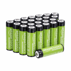 Amazon Basics AA-Batterien, wiederaufladbar, 2000 mAh, 24 Stück, NiMh, vorgeladen 24 Stück AA