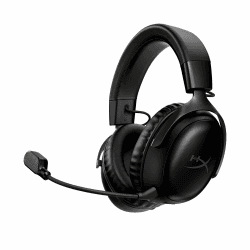 HyperX Cloud III Wireless – Gaming Headset for PC, PS5, PS4, up to 120-hour Battery, 2.4GHz Wireless, 53mm Angled Drivers, Memory Foam, Durable Frame, 10mm Microphone, Black. Schwarz Cloud III wireless