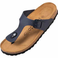 Palado Damen Zehentrenner Kos Metallic - modische, sommerliche Sandalen für Frauen - Made in EU 39 EU Basic Matt Blau