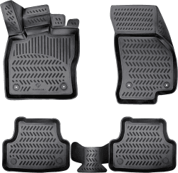 ELMASLINE 3D Gummimatten Set für KIA EV-6 2021-2024 (EV6) | Hoher Rand | Zubehör | Fußmatten