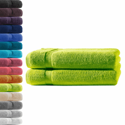 2X Duschtuch | Apfelgrün | 100% Baumwolle Frottier | Oeko-TEX® Standard 100 | Premium Qualität 500 g/m² 2x Duschtuch | 70 x 140 cm Apfelgrün