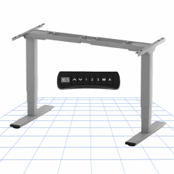 FLEXISPOT EC5S PRO Höhenverstellbarer Schreibtisch Elektrisch Tischgestell mit 2 starken Motoren, Super Belastung 160KG 3-Fach-Teleskop Memory-Steuerung und Softstart/-Stop (grau) TISCHGESTELL PRO Grau