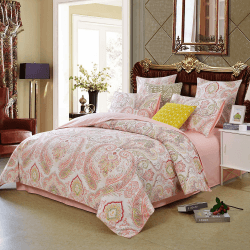 Lanqinglv 2 Set Bohemian Indisch Kissenbezug 40x80 cm Rosa Weiß Mikrofaser Hochwertiges Kopfkissen Boho Kissenbezüge mit Reißverschluss Fzy 40x80cm*2