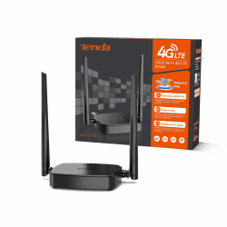 Tenda 4G03 Pro 4G LTE Router, WLAN Router für Nano-SIM-Karten (N300 CAT4, 150 Mbit/s im Download, 300 Mbit/s 2,4GHz) 2*4dBi Antennen, Plug & Play, Fast-Ethernet-Port, App, Router Modus, LED, Schwarz 4G03 Pro|Wi-Fi N300 CAT4