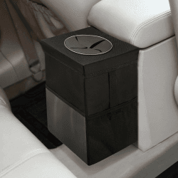 Auto-Mülleimer mit Deckel – Auto-Mülleimer zum Aufhängen mit Aufbewahrungstaschen, zusammenklappbarer und tragbarer, auslaufsicherer Auto-Organizer, 7 l große Kapazität, Mehrzweck-Mülleimer für Auto