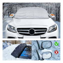 Jiltlu Auto Frontscheibenabdeckung Scheibenabdeckung Winter,Auto Windschutzscheibenabdeckung,Autoscheibenabdeckung,Magnetisch Frostabdeckung Sonnenschutz Car Windscreen Covers for Winter-145CMx115CM M-145CM*115CM