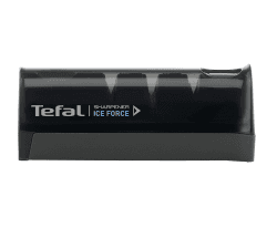Tefal K26505 Ice Force Messerschärfer | 3-Schritte-Schleifprozess | nachschärfen + ausbessern | gut für Edelstahlmesser | platzsparende Aufbewahrung | japanische Keramikschleifscheibe | Schwarz 12.5 cm Messerschärfer