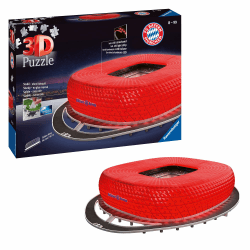 Ravensburger 3D Puzzle 12530 - Allianz Arena Night Edition - FC Bayern München Fanartikel - leuchtet im Dunkeln - Geschenkidee für Bayern-Fans ab 8 Jahren, Fußball Geschenke Jungen und Mädchen Single
