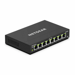 NETGEAR GS308E Managed Switch 8 Port Gigabit Ethernet LAN Switch Plus (Plug-and-Play Netzwerk Switch Managed, IGMP Snooping, QoS, VLAN, lüfterlos, Robustes Metallgehäuse) Schwarz Managed Plus (V4) 8-Port