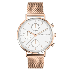 Liebeskind Berlin Multifunktions-Armbanduhr aus Edelstahl mit verstellbarem Mesharmband Roségold