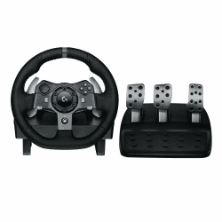 Logitech G G920 Driving Force Racing Wheel und Bodenpedale, Real Force Feedback, Edelstahl-Schalthebel am Lenkrad, Leder-Lenkradbezug für Xbox Series X|S, Xbox One, PC, Mac – Schwarz Xbox | PC G29 | G920