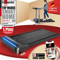 Sportstech Laufband Walking Pad für Zuhause, mit manueller Steigung, Walking Pad bis 6 km/h, Treadmill bis 12km/h, App, Fernbedienung, kompakt, LED, Home Office, sWalk Lite/sWalk Lite Plus