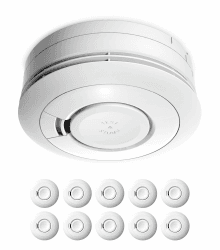 Ei Electronics Ei650 Rauchwarnmelder, Rauchmelder im 10er Set, Stand-Alone-Gerät mit Batterie für 10 Jahre, Testsieger Stiftung Warentest, weiß 10 Stück
