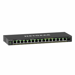 NETGEAR GS316EP Switch 16 Port Gigabit Ethernet LAN PoE Switch Plus (mit 15x PoE+ 180W & 1x SFP, Managed Netzwerk Switch mit IGMP Snooping, QoS, VLAN, lüfterlos) Managed POE+ 180W 16-Port