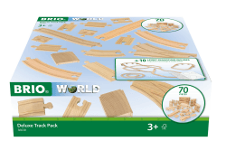 BRIO World 36030 Schienensortiment Deluxe - 70-teiliges Set mit Schienen, Weichen und Brückenpfeilern für kreatives Eisenbahnspiel - Inklusive Flyer mit Streckenoptionen Single