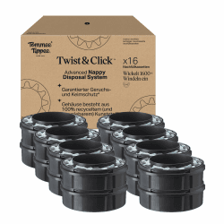 Tommee Tippee Twist & Click Advanced Windelbehälter, Original-Nachfüllkassetten, exklusive 16er-Packung, für einfaches Nachfüllen und ein tolles Preis-Leistungs-Verhältnis (Verpackung kann variieren) 16 stück
