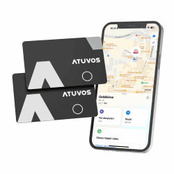 ATUVOS Wallet Tracker Karte Thin 1.6mm 2er Pack, Smart Air Tag Card Kompatibel mit Apple Wo ist? APP (iOS NUR, Android Not Supported), Bluetooth Item Finder für Reisekoffer, Gepäck, Koffer, Taschen Smart Card / 2er Pack