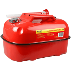 WALTER 20 L Horizontaler Benzinkanister mit Trichter, Bootskanister, Kraftstoff-Kanister, Benzintank, Container Store für Heizöl Benzin Diesel