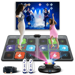 FWFX Elektronische Tanzmatte für TV - Doppeltes/Einfaches Drahtloses Tanzkissen mit HD-Kamera, Familientanzspiele für Kinder und Erwachsene, Geburtstags Jungen & Mädchen… Hellgrau