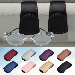 Modazon Brillenhalter für Auto, Sonnenbrillenhalter Auto, Magnetischer Leder-Sonnenbrillenclip für Autovisier, Autozubehör für Damen und Herren Innenraum, Visier Sonnenbrillenhalter Clip schwarz*2