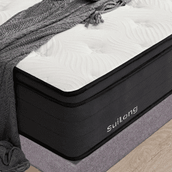 SuiLong Luxus-Premium-Matratze 180x200x30cm Härte H3 H4, Produziert nach Deutschem Qualitätsstandard,1.000er Tonnentaschenfederkernmatratze Rücken und Taillenschmerzen Lindern - 7-Zonen 180x200x30CM Schwarz