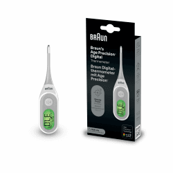 Braun Age Precision Digitalthermometer | Digitaler Stick für versch. Stellen | Oral, rektal oder unter der Achselhöhle | Geeignet für Babys und Kinder | Die #1 Marke bei Ärzten(1) | PRT2000