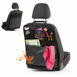 Walser Autositz Organizer, Rücksitz Organizer Jeremy, Rückenlehnenschutz und Trittschutz, Autoorganizer Rücksitz, Kinder Organizer schwarz 12488