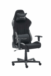 Robas Lund DX Racer 5.2 FD01 /NG -NEW- Gaming-/ Büro-/ Schreibtischstuhl, mit Wippfunktion Gaming Stuhl Höhenverstellbarer Drehstuhl PC Stuhl Ergonomischer Chefsessel, schwarz-grau DX Racer 2024 Stoffbezug Schwarz-grau