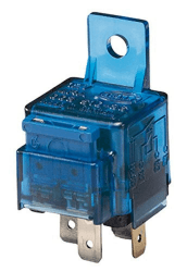 HELLA Relais, Arbeitsstrom - 12V - 4-polig - Schaltbild: S10 - Stecker: A - Schließer - Farbe: hellblau - mit Halter - 4RA 003 530-001 Single