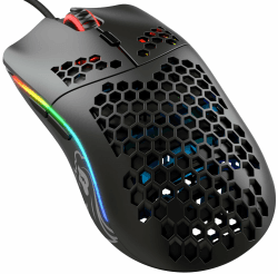 Glorious Gaming Model O- (Minus) Compact Wired Gaming Mouse – Im superleichten Wabendesign mit 58 g, RGB-Beleuchtung, Pixart 3360 Sensor, Omron-Schalter, beidhändig – Mattschwarz Model O Klein Kabel Mattschwarz