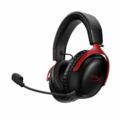 HyperX Cloud III Wireless – Gaming Headset for PC, PS5, PS4, up to 120-hour Battery, 2.4GHz Wireless, 53mm Angled Drivers, Memory Foam, Durable Frame, 10mm Microphone, Black-Red Rot Cloud III wireless