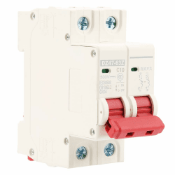DC Trennschalter Leistungsschalter, PV Anlage, DZ47-63Z-2P, 500V 16A, 35 mm DIN-Schienenmontage, DC Trennschalter Solar, Schutz Luftschalter Leistungsschalter DC Schaltungsschutz 16A 2p 500v