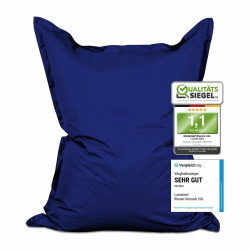 Lumaland Riesen-Sitzsack XXL 140x180 cm | Wasserfestes Indoor & Outdoor Liegekissen mit über 3 Mio. anpassungsfähigen EPS-Perlen | Bean Bag mit waschbarem Bezug [Navyblau] Indoor & Outdoor XXL Blau (Navyblau)