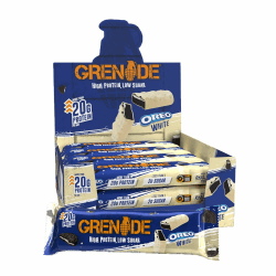 Grenade Proteinreicher, Zuckerarmer Riegel - OREO White, 12 x 60 g
