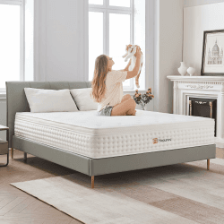 Hiepunos Matratze 180x200 cm 26cm Höhe 7-Zonen Federkernmatratze Orthopädische Taschenfederkernmatratze mit Comfort Memory-Schaum Schicht, Härtegrad H3, Rückenentlastende, 100 Nächte Probeschlafen 180 x 200 cm